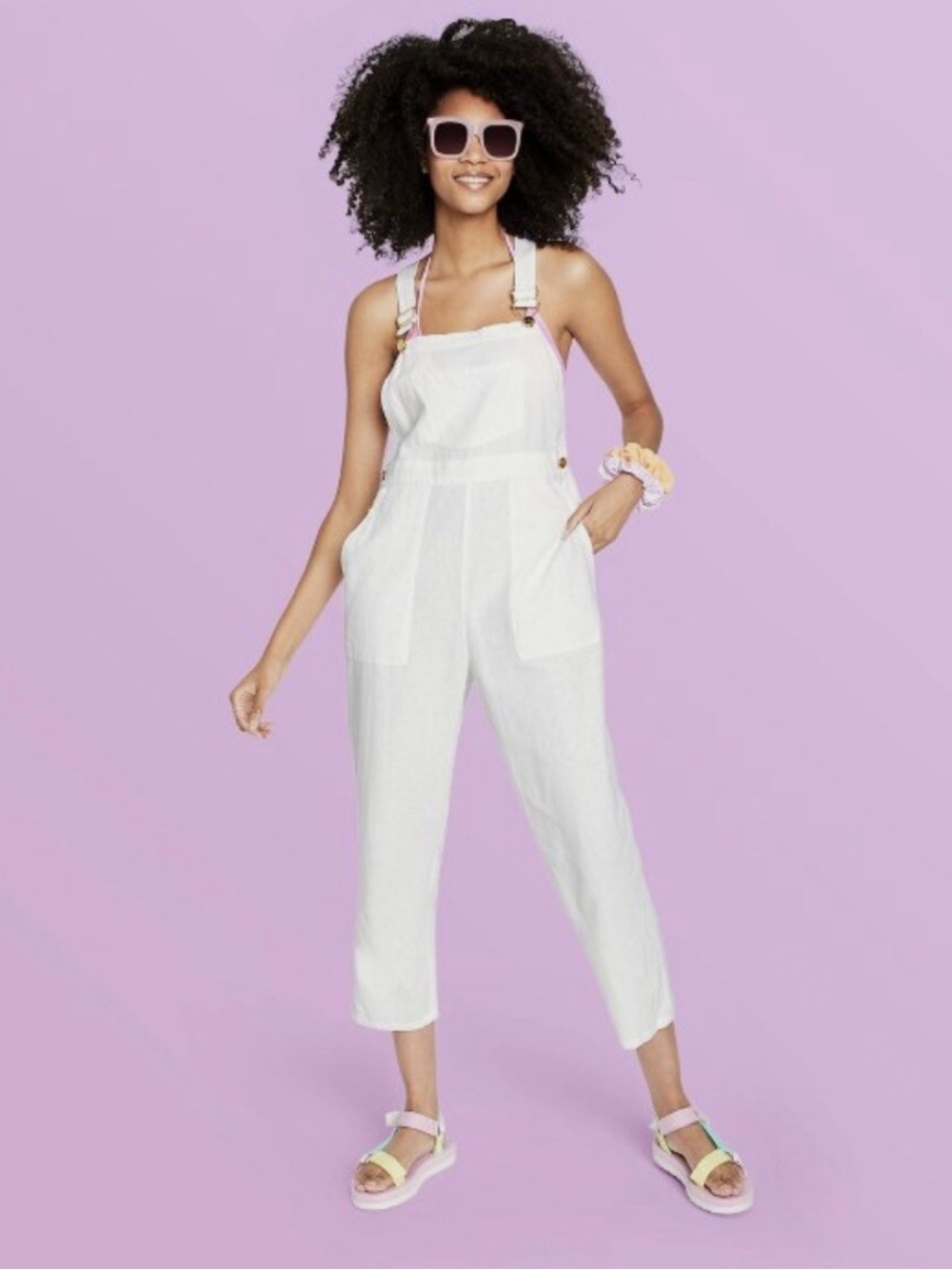 Stoney Clover Lane x Target White Linen Blend Overalls - Size S